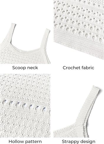 MIHOLL Womens Crochet Swim Cover Up 2024 Summer Bathing Suit Hollow out Sleeveless Swimwear Coverups Beach Dress Sundresses in Saudi Arabia