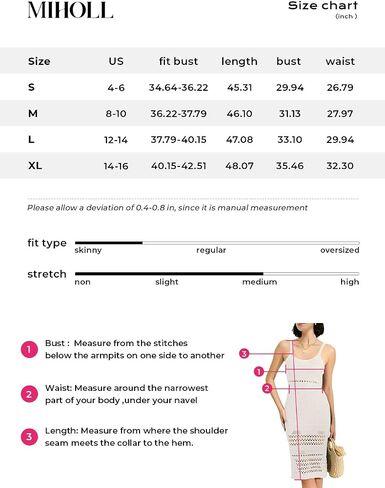 MIHOLL Womens Crochet Swim Cover Up 2024 Summer Bathing Suit Hollow out Sleeveless Swimwear Coverups Beach Dress Sundresses in Saudi Arabia