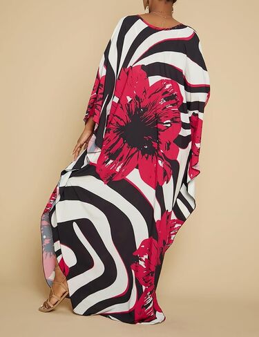 Bsubseach Kaftan Dresses for Women Plus Size Beach Swimsuit Cover Up V Neck Caftan Dress Loungewear in Saudi Arabia