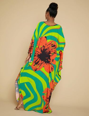 Bsubseach Kaftan Dresses for Women Plus Size Beach Swimsuit Cover Up V Neck Caftan Dress Loungewear in Saudi Arabia