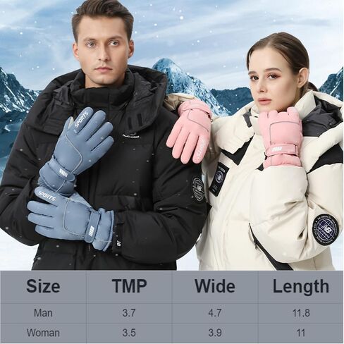 ALTALIVA Warm Winter Snow Gloves Thermal Waterproof Windproof Touchscreen Ski Snowboard Women Men Gloves for Skiing Walking Cycling Climbing in Saudi Arabia