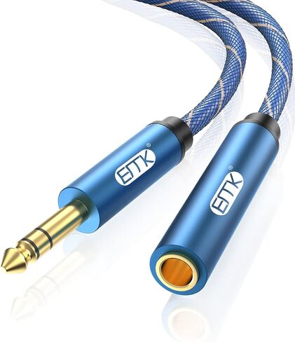 EMK 1/4 inch Extension Cable, 6.35mm 1/4" inch Male to Female Stereo Headphone Guitar Extension Cable Cord, Gold Plated Quarter inch Headphone Extension Cable (3.3FT/1M) in Saudi Arabia