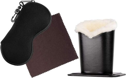 حقيبة نظارات من النيوبرين وحامل نظارات شمسية من القطيفة للمكتب وقماش تنظيف مطبوع مطابق in Kuwait