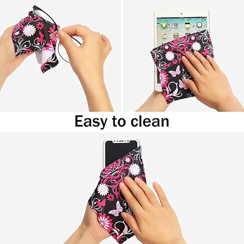 حقيبة نظارات من النيوبرين وحامل نظارات شمسية من القطيفة للمكتب وقماش تنظيف مطبوع مطابق in Kuwait