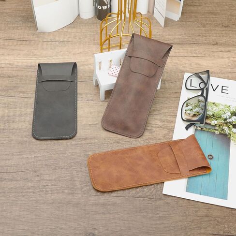 RUIXIAOXI 3 عبوات من حافظة النظارات الجلدية، حافظات النظارات الشمسية الناعمة، حافظة نظارات القراءة، حقيبة النظارات، حقيبة النظارات الشمسية للسفر للنساء والرجال in Kuwait