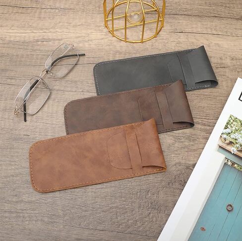 RUIXIAOXI 3 عبوات من حافظة النظارات الجلدية، حافظات النظارات الشمسية الناعمة، حافظة نظارات القراءة، حقيبة النظارات، حقيبة النظارات الشمسية للسفر للنساء والرجال in Kuwait