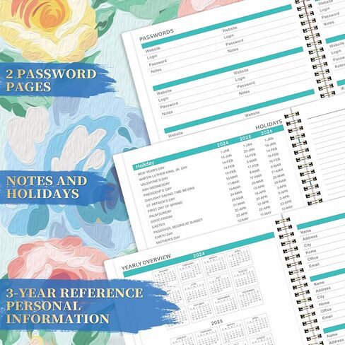 Monthly Planner 2024-2025 - Calendar 2024-2025 Planner, Jul. 2024 to Dec. 2025, 9'' x 11'', 18 Monthly Planner, Monthly Tabs, Notes Pages, Back Pocket in Kuwait