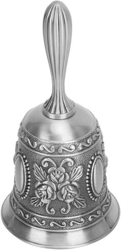 Hand Bell with Zinc Alloy Plating Silver Retro Handbell for Dinner Room Class Bar Service or Home Events Decoration in Saudi Arabia