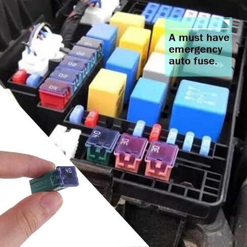 50 Pieces Car Fuses Assortment Kit, Tall/Standard and Low Profile Box Shaped Automotive Fuses in Saudi Arabia