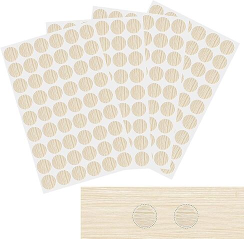 Waziaqoc 216pcs Self-Adhesive Screw Hole Stickers (Black), 4-Table Sheets Screw Covers Caps PVC Dustproof Round Stickers for Wooden Furniture - 21mm/0.83inch in Kuwait