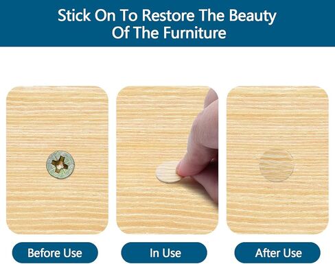 Waziaqoc 216pcs Self-Adhesive Screw Hole Stickers (Black), 4-Table Sheets Screw Covers Caps PVC Dustproof Round Stickers for Wooden Furniture - 21mm/0.83inch in Kuwait