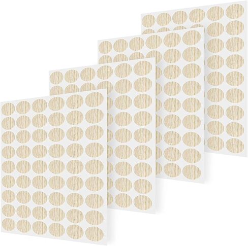 Waziaqoc 216pcs Self-Adhesive Screw Hole Stickers (Black), 4-Table Sheets Screw Covers Caps PVC Dustproof Round Stickers for Wooden Furniture - 21mm/0.83inch in Kuwait