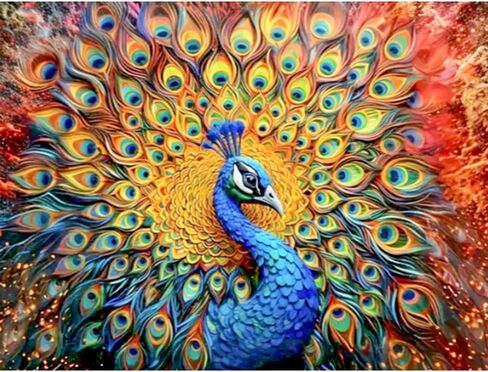 BOHADIY 5D Diamond Painting Kits for Adults - Peacock Diamond Art Kits for Adults Kids Beginner,DIY Animals Round Full Drill Paintings with Diamonds Gem Art for Adults Home Wall Decor 12x16inch in Saudi Arabia