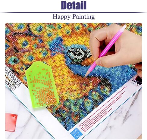 BOHADIY 5D Diamond Painting Kits for Adults - Peacock Diamond Art Kits for Adults Kids Beginner,DIY Animals Round Full Drill Paintings with Diamonds Gem Art for Adults Home Wall Decor 12x16inch in Saudi Arabia