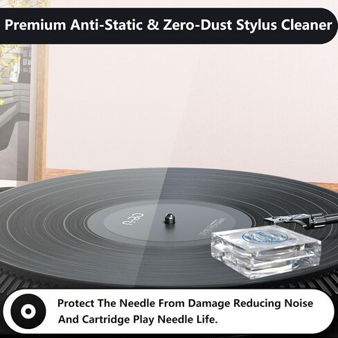 Turntable Stylus Clean Gel - Premium Anti-Static & Zero-Dust Stylus Cleaner, Dirt and Debris Dry Cleaning Mixture for Vinyl Record Player Needle (Black) in Saudi Arabia