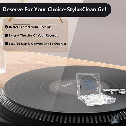 Turntable Stylus Clean Gel - Premium Anti-Static & Zero-Dust Stylus Cleaner, Dirt and Debris Dry Cleaning Mixture for Vinyl Record Player Needle (Black) in Saudi Arabia