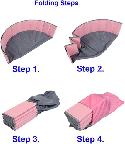 Kaptin Foldable Ball Pit for Kids, Kids Play Ball Pool, Baby Play Yard, Portable Ocean Ball Pit Pet Pool Sand Box Game Room, Ball Play Pit Baby Toddler Playpen (Light Blue & Gray, Diameter 39 Inch) in Kuwait