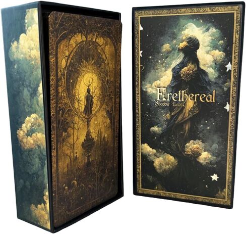 Erethereal Shadow Work Tarot Deck | 78 Cards, Dark Vintage Ethereal Gold Foil Edges, Oracle, Indie Beginner's Divination, Golden Thread with Unique Artwork in Saudi Arabia