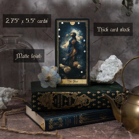 Erethereal Shadow Work Tarot Deck | 78 Cards, Dark Vintage Ethereal Gold Foil Edges, Oracle, Indie Beginner's Divination, Golden Thread with Unique Artwork in Saudi Arabia