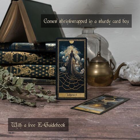 Erethereal Shadow Work Tarot Deck | 78 Cards, Dark Vintage Ethereal Gold Foil Edges, Oracle, Indie Beginner's Divination, Golden Thread with Unique Artwork in Saudi Arabia