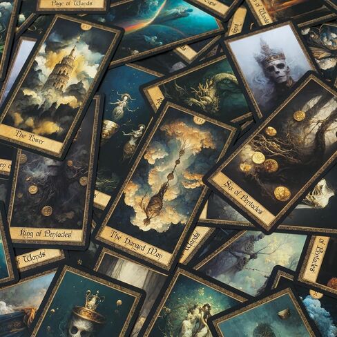 Erethereal Shadow Work Tarot Deck | 78 Cards, Dark Vintage Ethereal Gold Foil Edges, Oracle, Indie Beginner's Divination, Golden Thread with Unique Artwork in Saudi Arabia