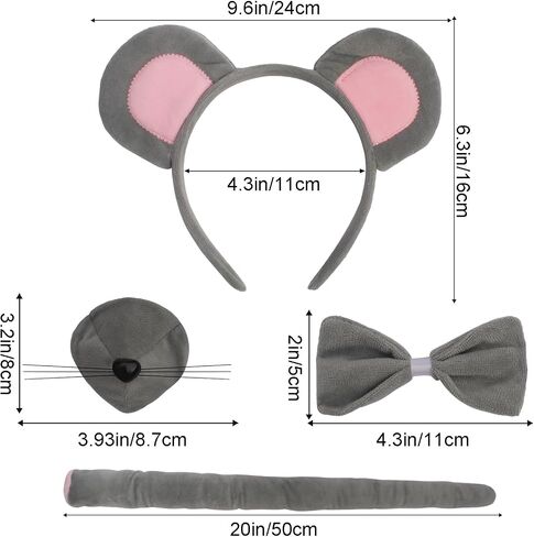Canitor Animal Costume Accessory Set Animal Ears Headband Costume Kit Halloween Party Cosplay in Saudi Arabia