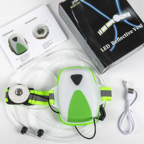 سترة جري عاكسة للضوء من Labeol مع ضوء أمان أمامي عالي الوضوح، 6 أضواء بألوان زاهية للعدائين، ملحقات عاكسة قابلة لإعادة الشحن عبر USB للرجال والنساء والجري والمشي وركوب الدراجات in Kuwait