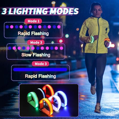 Dilabnba LED Light Up Armband Wristband, Glow Bracelet, Adjustable Arm Wrist Band for Kids Adults, Glow in The Dark Night Safety Armband for Running Walking The Dog Concerts Rave Sport Party (6PCS) in Kuwait
