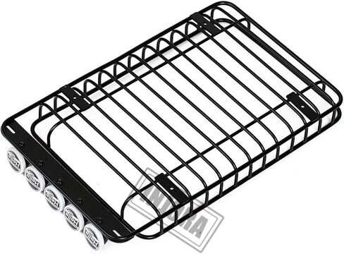 INJORA RC 1/10 Metal Roof Rack Luggage with 5 LED Set for 1/10 RC Crawler Car TRX-4 Axial SCX10 90046 SCX10 III AXI03007（White） in Saudi Arabia