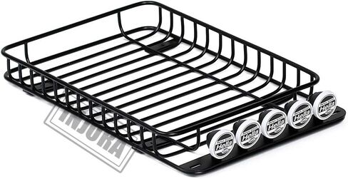 INJORA RC 1/10 Metal Roof Rack Luggage with 5 LED Set for 1/10 RC Crawler Car TRX-4 Axial SCX10 90046 SCX10 III AXI03007（White） in Saudi Arabia