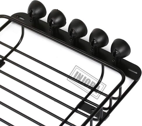 INJORA RC 1/10 Metal Roof Rack Luggage with 5 LED Set for 1/10 RC Crawler Car TRX-4 Axial SCX10 90046 SCX10 III AXI03007（White） in Saudi Arabia