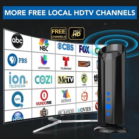 2024 Upgraded Up to 900+ Miles Long Range TV Antenna, Digital TV Antenna for Smart TV - Indoor HD Antenna Support 4K 1080P and All Older TV's 360° Reception Antenna for Free Local Channels… in Saudi Arabia