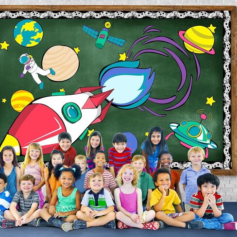 Whaline 66Ft Musical Notes Bulletin Board Borders Black White Musical Note Trimmer Stickers Self-Adhesive Music Bulletin Board Decoration for Back to School Classroom Chalkboard in Saudi Arabia