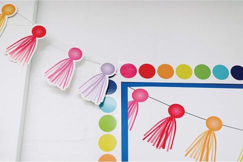 Schoolgirl Style - Twinkle Twinkle You're A STAR! Rainbow Big Dots Straight Borders in Saudi Arabia