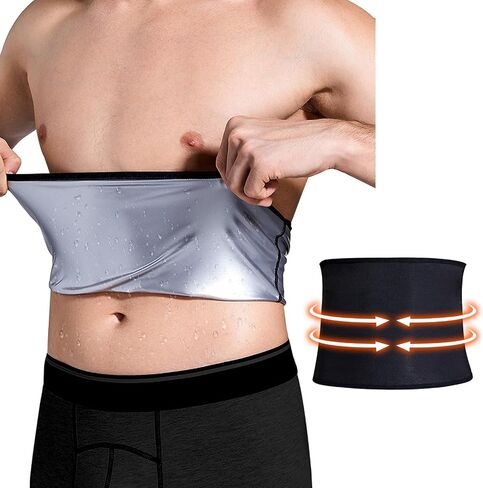 GENEMEN Sauna Belt for Men Waist Trimmers, Sweat Waist Trainer Men Gym Workout Tummy Slimmer Girdle in Saudi Arabia