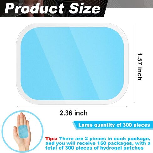 Treela 300 Pcs/ 150 Pack Gel Pads Muscle Stimulator Pads ABS Stimulator Gel Pads Replacement Training Accessory for AB Workout EMS Toner Abdominal Muscle Trainer Toning Belt Belly Arm Thigh Flab Leg in Saudi Arabia