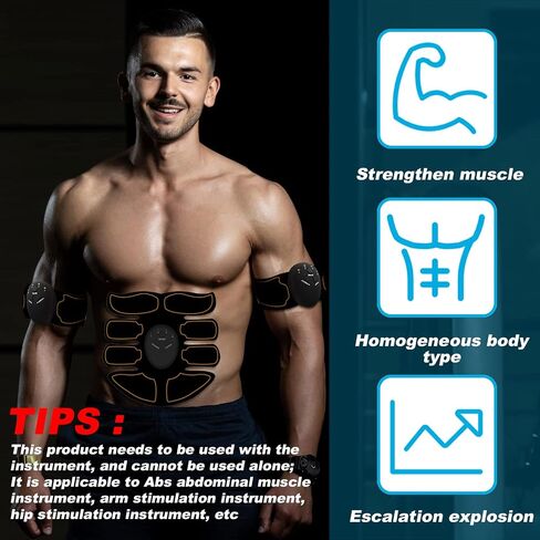 Treela 300 Pcs/ 150 Pack Gel Pads Muscle Stimulator Pads ABS Stimulator Gel Pads Replacement Training Accessory for AB Workout EMS Toner Abdominal Muscle Trainer Toning Belt Belly Arm Thigh Flab Leg in Saudi Arabia