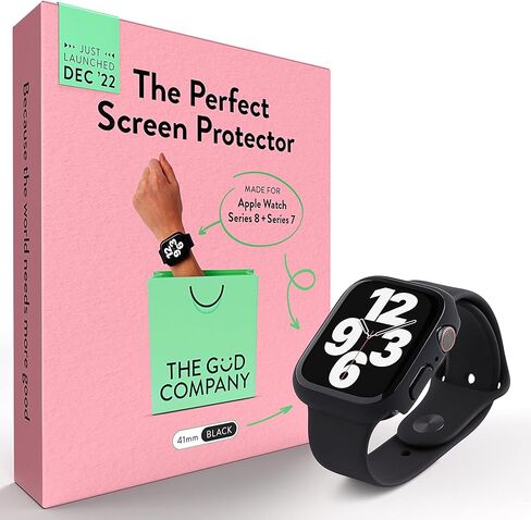 شركة GüD: واقي الشاشة المثالي مصنوع لساعة Apple Series 8 + Series 7، 41 مم/45 مم، منحني، متوفر بـ 5 ألوان (أحمر) in Kuwait