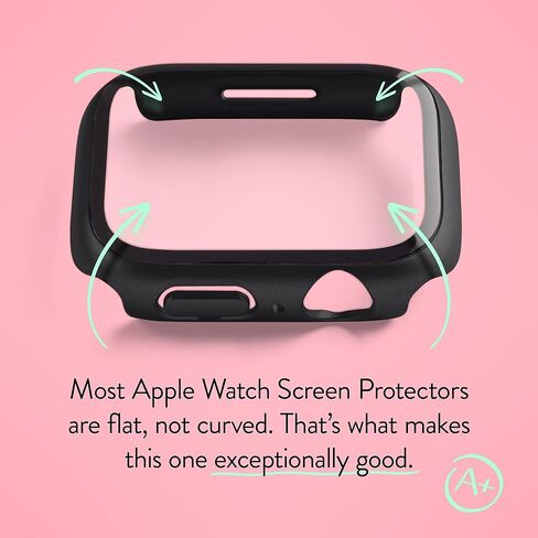 شركة GüD: واقي الشاشة المثالي مصنوع لساعة Apple Series 8 + Series 7، 41 مم/45 مم، منحني، متوفر بـ 5 ألوان (أحمر) in Kuwait