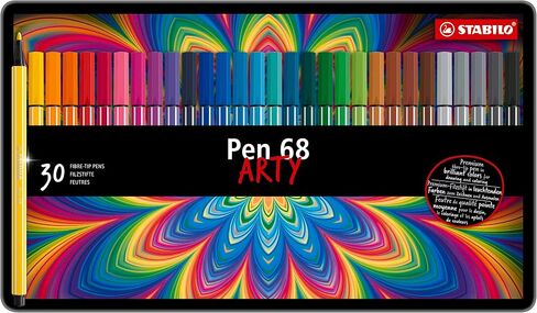 Premium Felt Tip Pen - STABILO Pen 68 - Tin of 50 - Assorted colors in Saudi Arabia