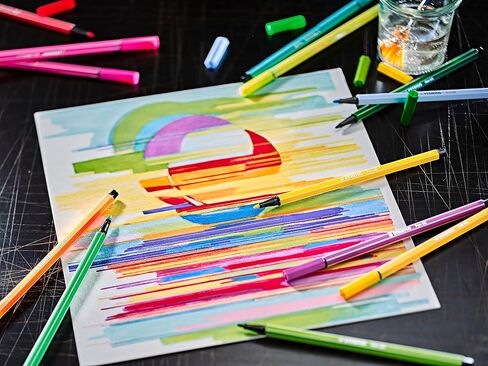 Premium Felt Tip Pen - STABILO Pen 68 - Tin of 50 - Assorted colors in Saudi Arabia