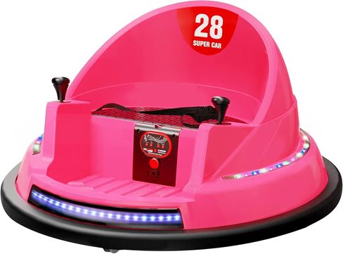 APRILSOUL 12V Electric Ride On Bumper Car for Kids & Toddlers 1.5-6 Years Old, 3-Speeds Baby Bumping Toy Gifts W/Remote Control, LED Lights, Bluetooth, 360° Spin and DIY Sticker, Blue in Kuwait