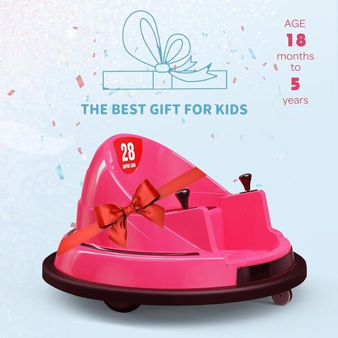 APRILSOUL 12V Electric Ride On Bumper Car for Kids & Toddlers 1.5-6 Years Old, 3-Speeds Baby Bumping Toy Gifts W/Remote Control, LED Lights, Bluetooth, 360° Spin and DIY Sticker, Blue in Kuwait