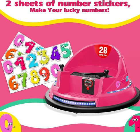 APRILSOUL 12V Electric Ride On Bumper Car for Kids & Toddlers 1.5-6 Years Old, 3-Speeds Baby Bumping Toy Gifts W/Remote Control, LED Lights, Bluetooth, 360° Spin and DIY Sticker, Blue in Kuwait