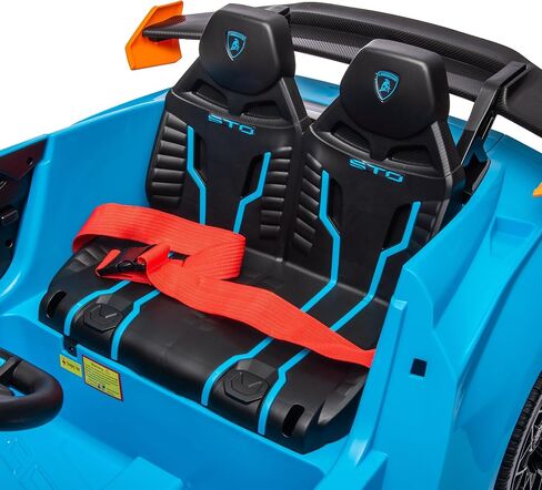 Lamborghini Huracan STO, 24V Kids Ride on Car, Electric Car for Kids with Remote Control, Two Speed Adjustable, Ages 3-8, Foam Front Wheels, 360° Spin, LED Lights, Music, USB, Drift Feature, Blue in Kuwait