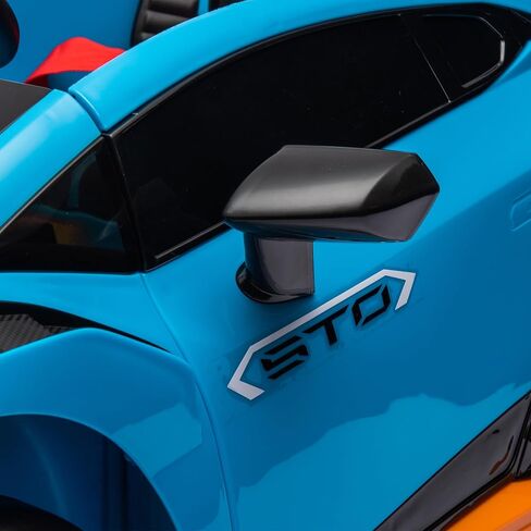Lamborghini Huracan STO, 24V Kids Ride on Car, Electric Car for Kids with Remote Control, Two Speed Adjustable, Ages 3-8, Foam Front Wheels, 360° Spin, LED Lights, Music, USB, Drift Feature, Blue in Kuwait
