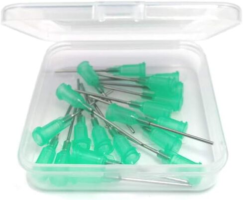 20 Pack - 14 Ga 1 Inch Blunt Tip Dispensing Needle with Luer Lock,Olive in Kuwait