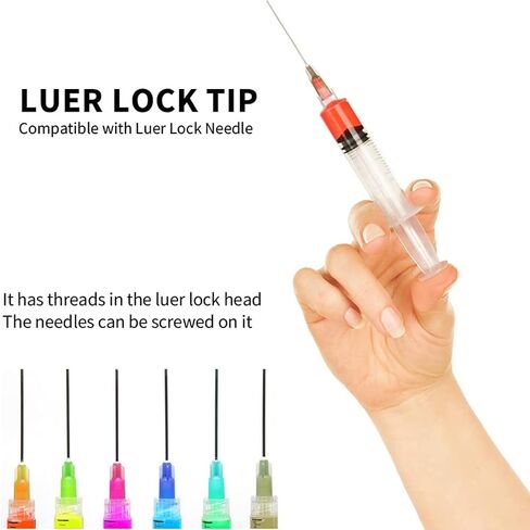 50 Pcs - 3ml Syringes with 14ga, 20ga,21ga, 23ga Blunt Tip Needles With Syringe Caps and Needle Caps for Refilling and Measuring Liquids, Oil or Glue Applicator in Saudi Arabia