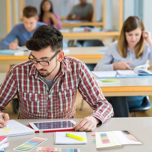 علامات تبويب جديدة مكونة من 1600 قطعة من علامات التبويب اللاصقة للكتب التوضيحية، وملاحظات لاصقة شفافة، وعلامات كتاب متعددة الألوان للقراءة، وعلامات تبويب علامات الصفحات القابلة للكتابة وتغيير الموضع (1600) in Kuwait