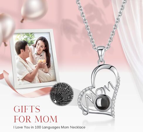 NEWNOVE Mothers Day Gifts for Mom, Preserved Real Red Rose with I Love You Mom Necklace, Forever Flowers Gifts for Mom from Daughter, Son, Kids, Best Mom Gifts Ideas in Saudi Arabia